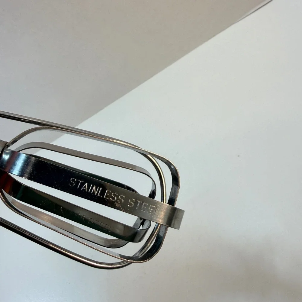 EKCO Best Hand Crank Egg Beater Vintage Black Stainless Steel Manual Mixer USA